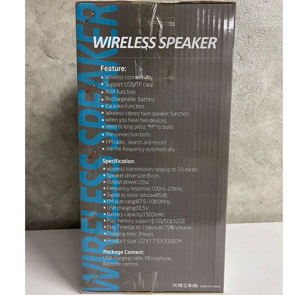 KTX-1177 ลำโพงบลูทูธ เบสหนัก ปรับเบสได้ ปรับเสียงแหลมได้ ดอกลำโพง8นิ้ว 20 วัตต์ (แถมฟรี ไมโครโฟน สายชาร์จ รีโมท)