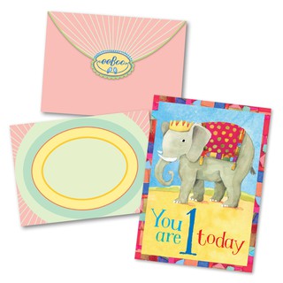 eeBoo  Elephant 1 Birthday Card การ์ดอวยพรวันเกิดลายช้าง