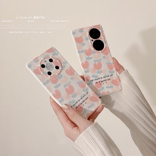 เคสโทรศัพท์มือถือแบบนิ่ม TPU กันกระแทก ลายดอกทิวลิป สีส้ม สําหรับ Huawei Mate30 40 Pro nova8 9 p40 p30 p50Pro Nova5 6Pro