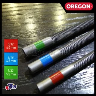 ตะไบกลม ตะไบเลื่อยโซ่ OREGON ขนาด 4.0 mm. 4.8 mm. 5.5 mm. ของแท้ 100% แผงละ 3 อัน แข็งแรง