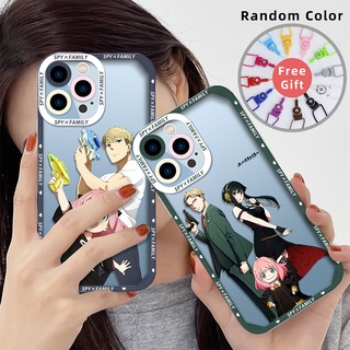 เคสโทรศัพท์ซิลิโคน TPU แบบนิ่ม ลายอนิเมะ Spy×Family พร้อมสายคล้อง สําหรับ iPhone 13 Pro Max 11 12 7 8 Plus SE 2020