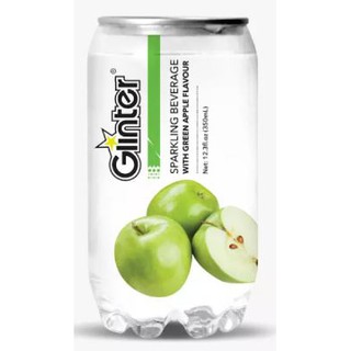 กลินเตอร์ กลิ่นแอปเปิ้ลเขียว ปริมาตรสุทธิ 350ml ยกแพ็ค 6กระป๋อง GLINTER GREEN APPLE SOFT DRING