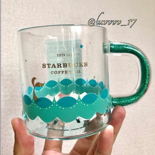 Starbucks Korea 21 Summer glitter handle glass 355ml. (No Box)📦