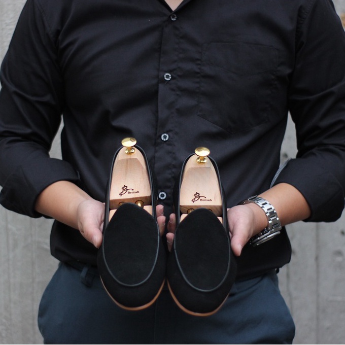 พร้อมส่ง British รองเท้าหนังกลับ รุ่น Belgian Loafers (Black)