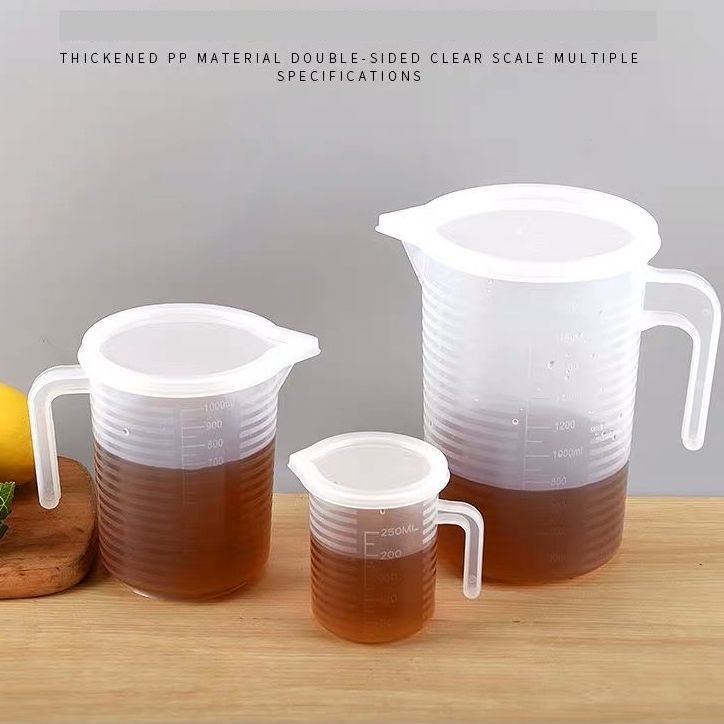 เหยือกตวงพร้อมฝาปิด เหยือกทนความร้อน ถ้วยตวง​ แก้วตวง​ ทนสารเคมี เข้าไมโครเวฟได้ ขนาด 300 ,500,1000 