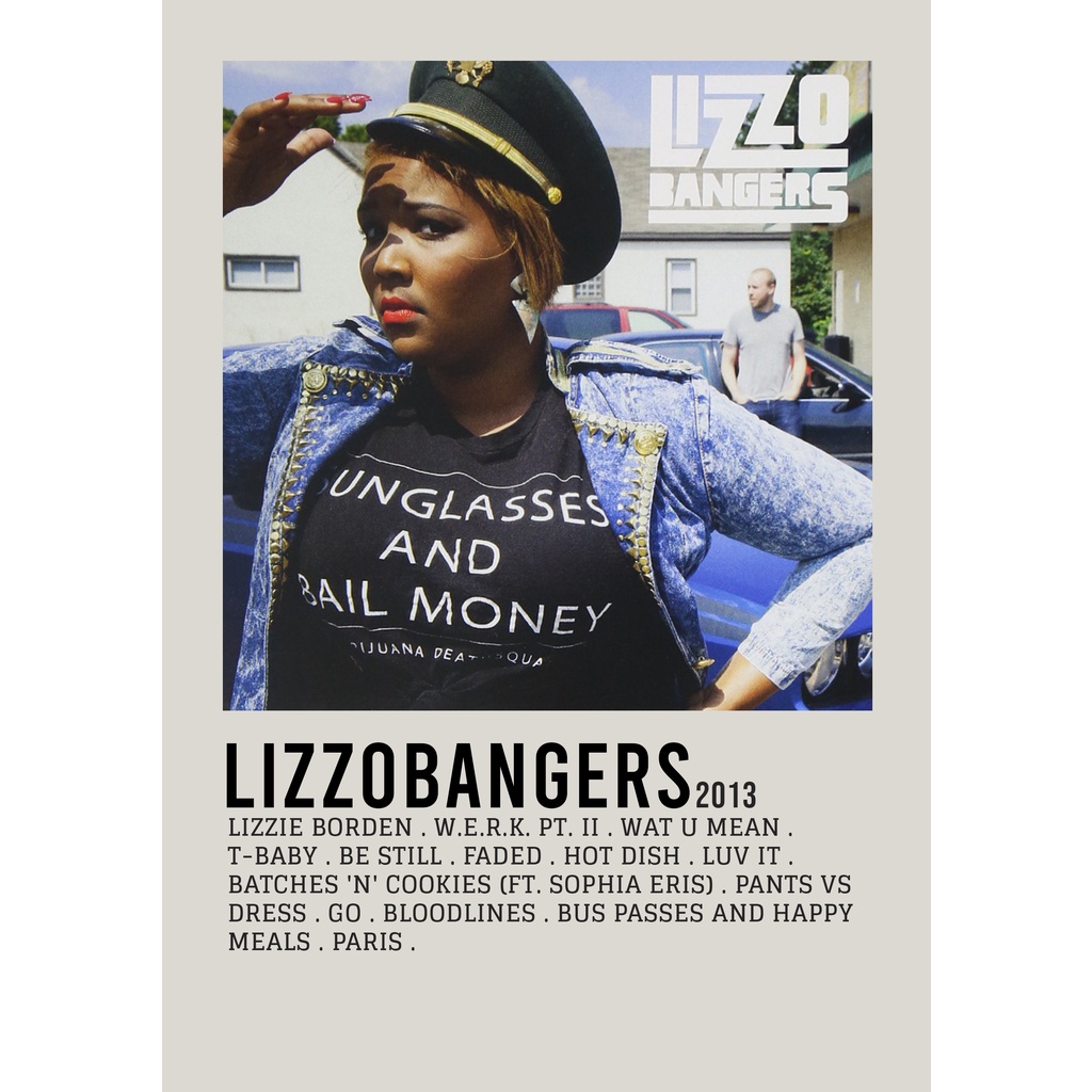 โปสเตอร์ปกอัลบั้ม Lizzobangers โดย Lizzo สําหรับห้องพัก/บาร์เบอร์ยิม