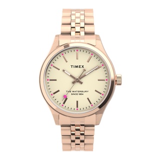 Timex TW2U23300 Waterbury นาฬิกาข้อมือผู้หญิง สายสแตนเลส สีโรสโกลด์ หน้าปัด 34 มม.