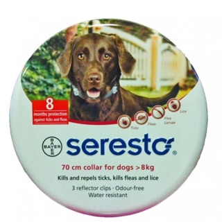 Bayer seresto ปลอกคอกำจัดเห็บหมัด กันน้ำ สำหรับสุนัขหรือแมว ( 38 CM/ 70CM )  ป้องกันนาน 8 เดือน