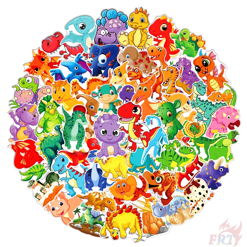 60 ชิ้น / ชุด สติกเกอร์ Q Dinosaur Baby Series 02 สําหรับตกแต่ง สติกเกอร์ Doodle แฟชั่น กันน้ํา DIY