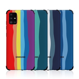 [Ready Stock] Original Rainbow Color Case Samsung Galaxy A71 A51 4G A31 A21S A11 M11 M40S Casing Brand Gradient Silicone Official Cover