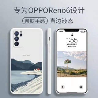 Oppo Reno 6 Z 5G เคส Reno 6 5 6Z OPPO A16 เคสโทรศัพท์ พร้อมตัวป้องกันกล้อง ใหม่ ซิลิโคนเหลว นิ่ม เคสเต็ม