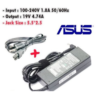 สายชาร์จโน๊ตบุ๊ค เอซุส Adapter ASUS 19V 4.74A 5.5*2.5