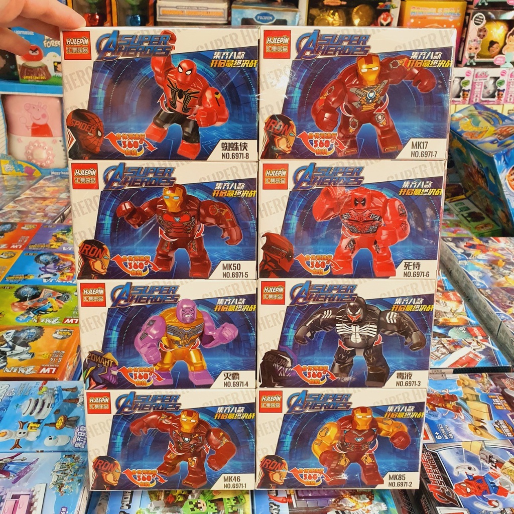HJLEPIN SUPER HERO IRONMAN HULK Lego Set of 8 บล๊อค ตัวต่อ เลโก้ โมจีน AVENGER