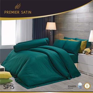 PREMIER Satin ชุดผ้านวม+ผ้าปู ขนาด 3.5 3 ชิ้น ผ้าปูที่นอนสีพื้นกันไรฝุ่น ของแท้ ผ้าหนานุ่ม ผ้าปูสีพื้น