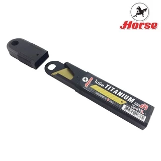 Horse ตราม้า ใบมีดคัตเตอร์ Size L " ไทเทเนียม" L45 องศา H-55L บรรจุ 6 ใบ/หลอด จำนวน 1 หลอด