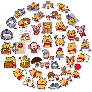 40pcs Cute Version Winnie The Pooh Cartoon Waterproof Scrapbook Stickers