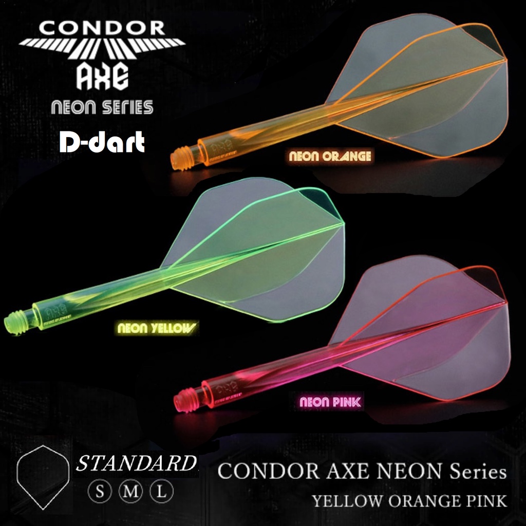 CONDOR AXE Darts Flight - NO2 Neon Standard Integrated Dart Flight for Steel tip dart และ Soft tip d