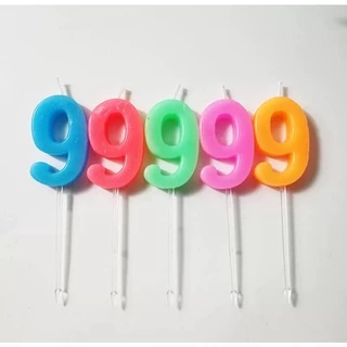 เทียนวันเกิดตัวเลข0-9 หลากสี พร้อมถาดรองน้ำตาเทียน(4)