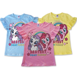 เสื้อยืดคอกลม My Little Pony ลิขสิทธ์แท้ เสื้อคอกลม โพนี่ ม้าโพนี่ ผ้าCotton ผสม Spandex เสื้อยืด คอกลม เสื้อเด็ก