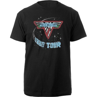 เสื้อยืดผ้าฝ้ายพิมพ์ลาย Van Halen เสื้อยืดลําลอง คอกลม แขนสั้น ใส่สบาย คุณภาพสูง สําหรับทุกเพศ 1980 Tour