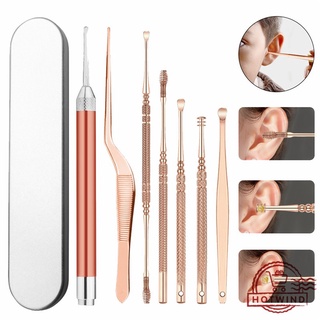 Bộ lấy ráy tai có đèn led cho bé 9 món cao cấp thân nhôm chống gĩ, đầu ngoái tai silicon mềm không trầy xước, đau rát