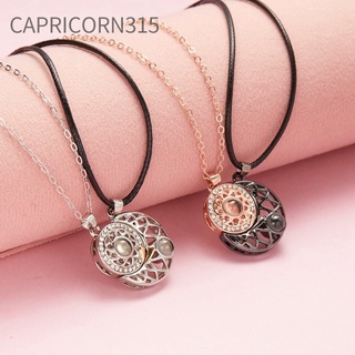 Capricorn315🌙🌙 สร้อยคอคู่รัก แบบแม่เหล็ก จี้รูปดวงจันทร์ ดวงอาทิตย์ เครื่องประดับแฟชั่น ของขวัญ 2 ชิ้น