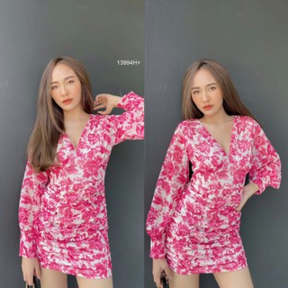 เดรสสั้นแขนยาว ซับในทั้งตัว ช่วงกระโปรง