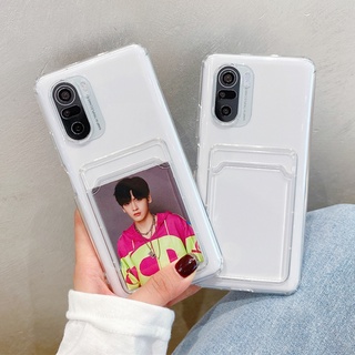 เคสใสใส่บัตรได้ ใส่รูป รุ่น Xiaomi Mi 9T 10T 11T 11 Lite Poco F3 F4 X3 X4 X5 M3 M5 M4 Pro Redmi Note 7 8 9 10 10S 11 11S 12 12S 9A 9C 10C