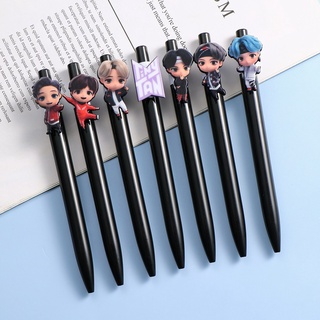 ปากกาลูกลื่น ลายการ์ตูนศิลปินเกาหลี bts Bangtan Boys TinyTAN (เติมสีดํา)