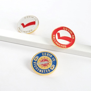 เข็มกลัด Covid-19 Vaccine Implant Pop-Enamel Pin Lapel Badges Commemorative สร้างสรรค์ เครื่องประดับ ของขวัญ