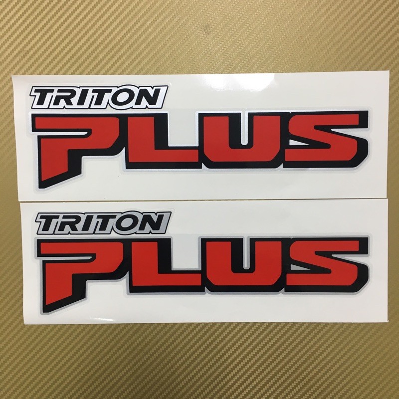 สติ๊กเกอร์ TRITON PLUS ติดข้างท้ายกระบะ มิตชูบิชิ ไทรทัน ปี 2019 สีแดง ราคาต่อคู่