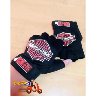 ถุงมือขับมอเตอร์ไซค์ Harley Davidson ถุงมือนักบิด ถุงมือขับมอไซ (สีดำ)