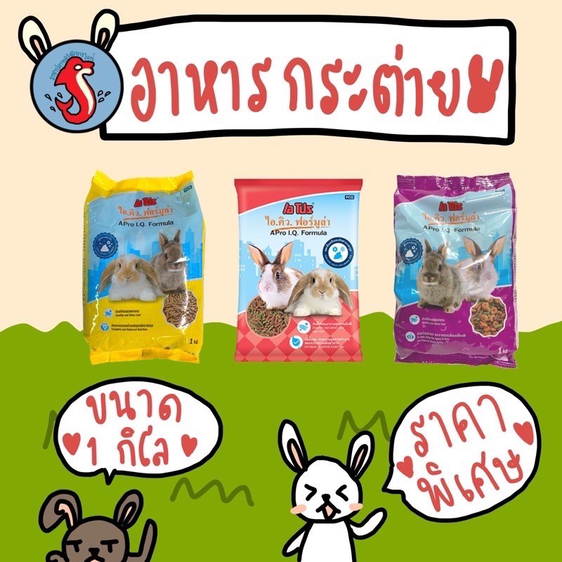 ‼️อาหารกระต่าย เอโปร ไอ.คิว. ฟอร์มูล่า ถุงบริษัท สีม่วง  ขนาด 1 กิโลกรัม