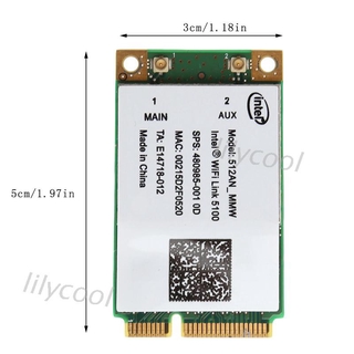 อุปกรณ์เสริมเชื่อมโยงไร้สาย Intel 5100 Wifi 512 An_Mmw 300m Mini Pci - E Wlan Card 2 . 4 / 5 Ghz