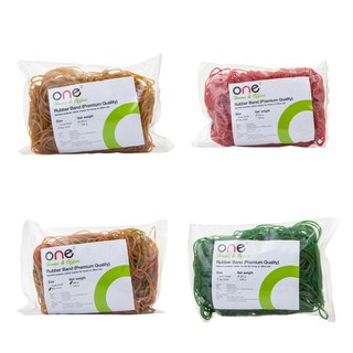 หนังยางวงใหญ่ 250 กรัม คละสี 1 แพค ONE Large rubber band 250 g. Assorted colors ONE
