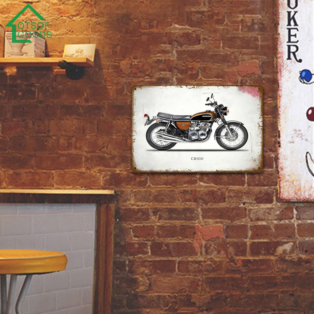 Lotsofgoods Vintage Motorcycle Plate Vintage Metal Signs Tin Signs Poster Decor Tin Sign Retro 