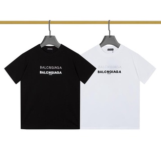 เสื้อยืดโอเวอร์ไซส์Balenciag เสื้อยืดแขนสั้น ผ้าฝ้าย พิมพ์ลายเพชร 3 มิติ แฟชั่นสําหรับผู้ชายและผู้หญิงS-3XL