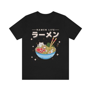 T-shirt  เสื้อยืด พิมพ์ลาย Ramen Smolcat ออกแบบใหม่ สไตล์วินเทจ แฟชั่นสําหรับผู้ชายS-5XL