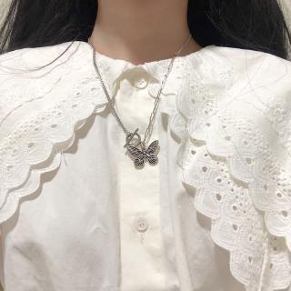 Butterfly necklace titanium steel clavicle chain retro Korean tide