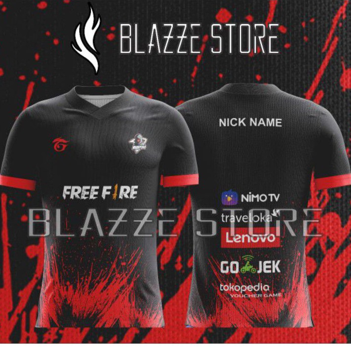 E-SPORTS FREE FIRE, RRQ, EVOS, ฟรีเสื้อเล่นเกม NICKNAME และ LOGO