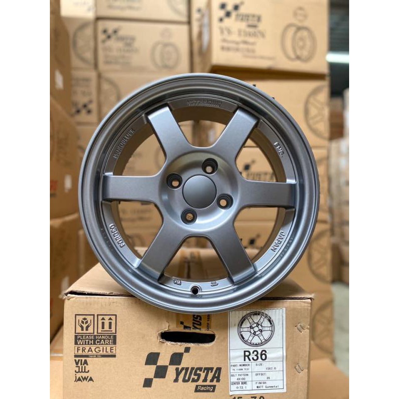 ล้อแม็กใหม่ TE37  สีเทา - งานYusta ขอบ15" 4 รู