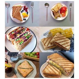 กระทะทำแซนวิช แคมป์ปิ้ง อบแซนวิช ปิ้งขนมปัง กระทะอะลูมิเนียม 2ด้าน sandwich pan รุ่นA1 แบบมีลาย