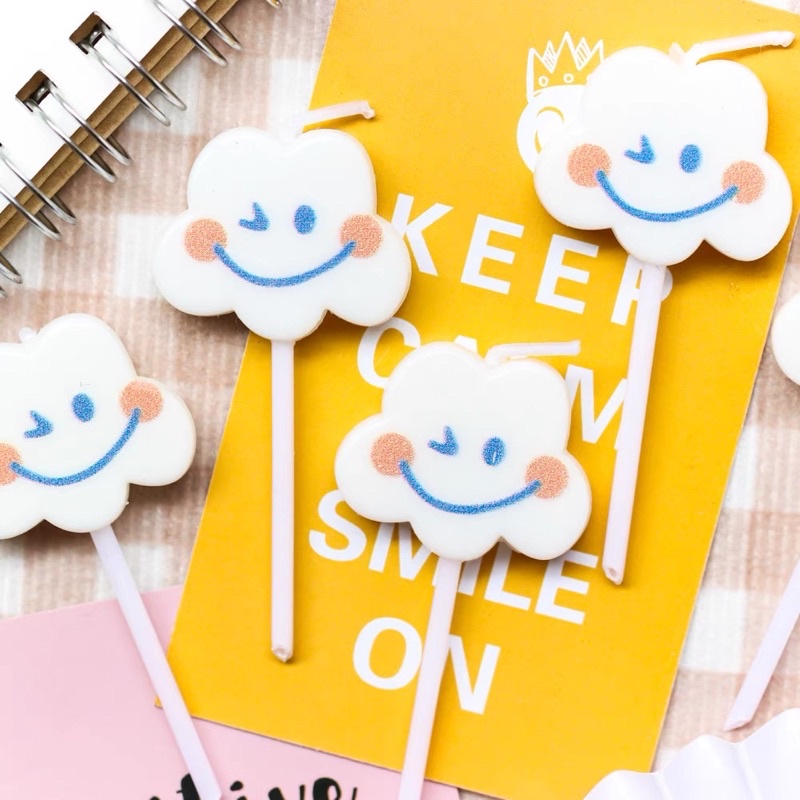 •พร้อมส่ง• เทียนยิ้มรูปก้อนเมฆ ☁️✨[TT112]