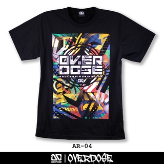 Overdose T-shirt เสื้อยืดคอกลม สีดำ รหัส AR-04(โอเวอโดส)