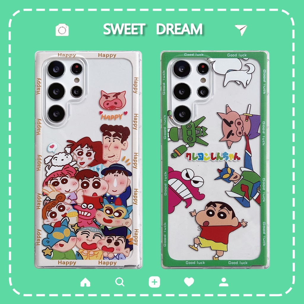 การ์ตูน น่ารัก เครยอน ชินจัง ครอบครัว ซูเปอร์แมน เคส Samsung Galaxy S25 Ultra S24 Ultra S24FE S23FE 