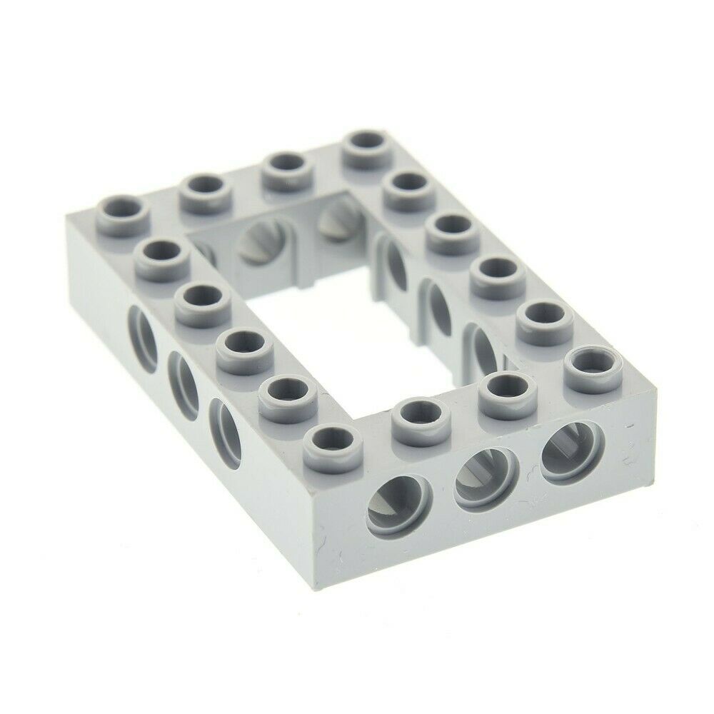 [1 ชิ้น] LEGO Technic Bricks 4x6 Open Center สีเทาอ่อน