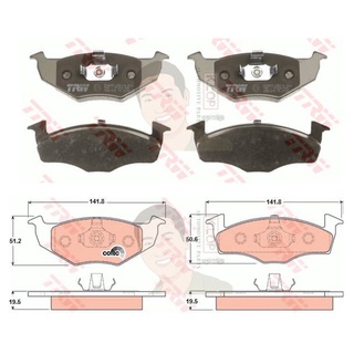 GDB1218 ผ้าเบรค-หน้า(TRW) (เนื้อผ้า COTEC) SEAT CORDOBA 1.8GLX 97-99