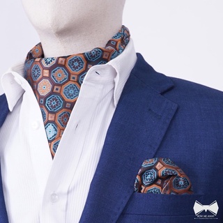 เซ็ทคราวาท+ผ้าเช็ดหน้าสูท-Cravat + pocket square set