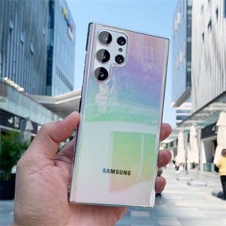 Laser Aurora Clear Acrylic Case for Samsung Galaxy S23 S22 S21 S20 Ultra S23+ S22+ S21+ S20+ S23Ultra S22Ultra S 23 22 21 Plus S20 FE Note 20 10 10+ Note20 Note10 Note10+ A03 A03S A32 A22 A12 A51 A50 A50S A30S Luxury Colorful Rainbow Cover