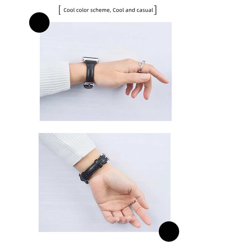 สายนาฬิกาข้อมือหนัง หรูหรา สําหรับ Smart Watch Series 7 8 ultra SE 6 5 4 3 2 Iwatch 41 มม. 45 มม. 49 มม. - รูปที่ 3